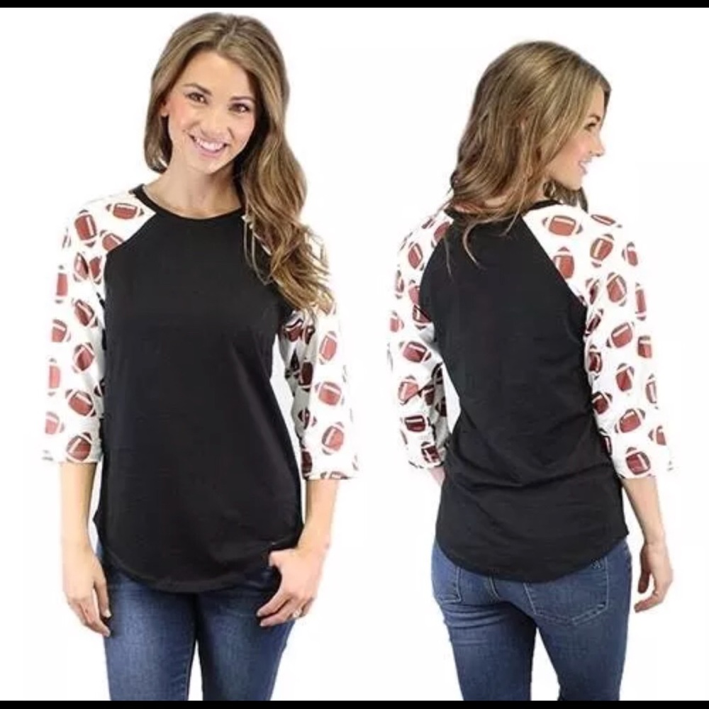 Football 🏈 Raglan T-Shirt Top 3/4 Length Sleeves